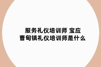 服务礼仪培训师 宝应曹甸镇礼仪培训师是什么